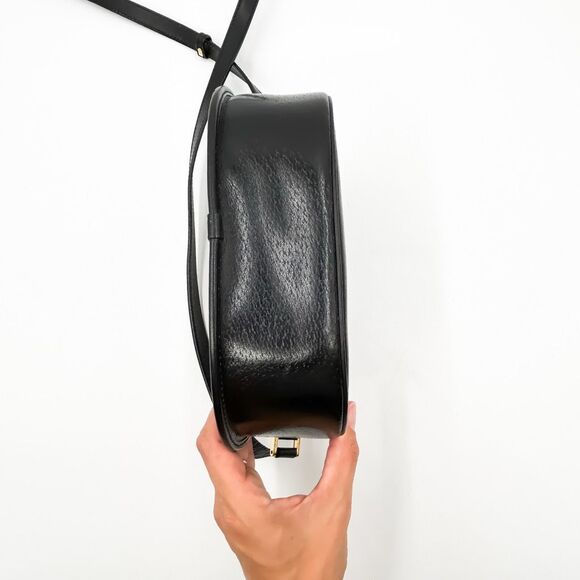 Gucci GG Black Leather Crossbody Shoulder Bag Purse Monogram - Picture 8 of 14